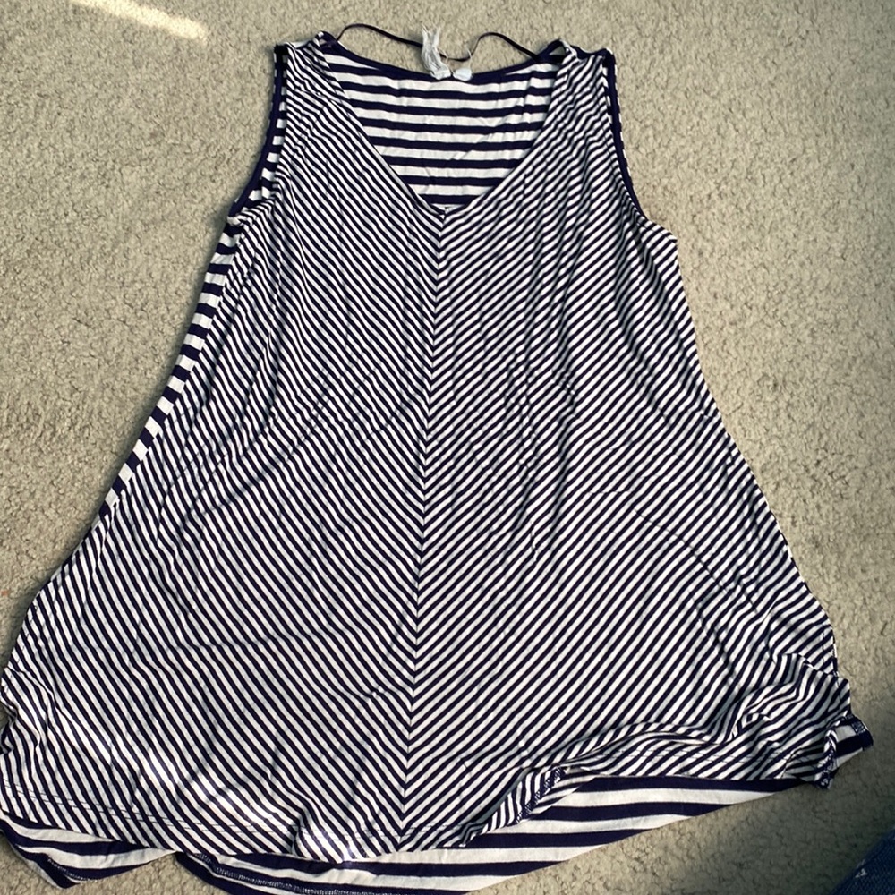 Striped Sleeveless Blouse